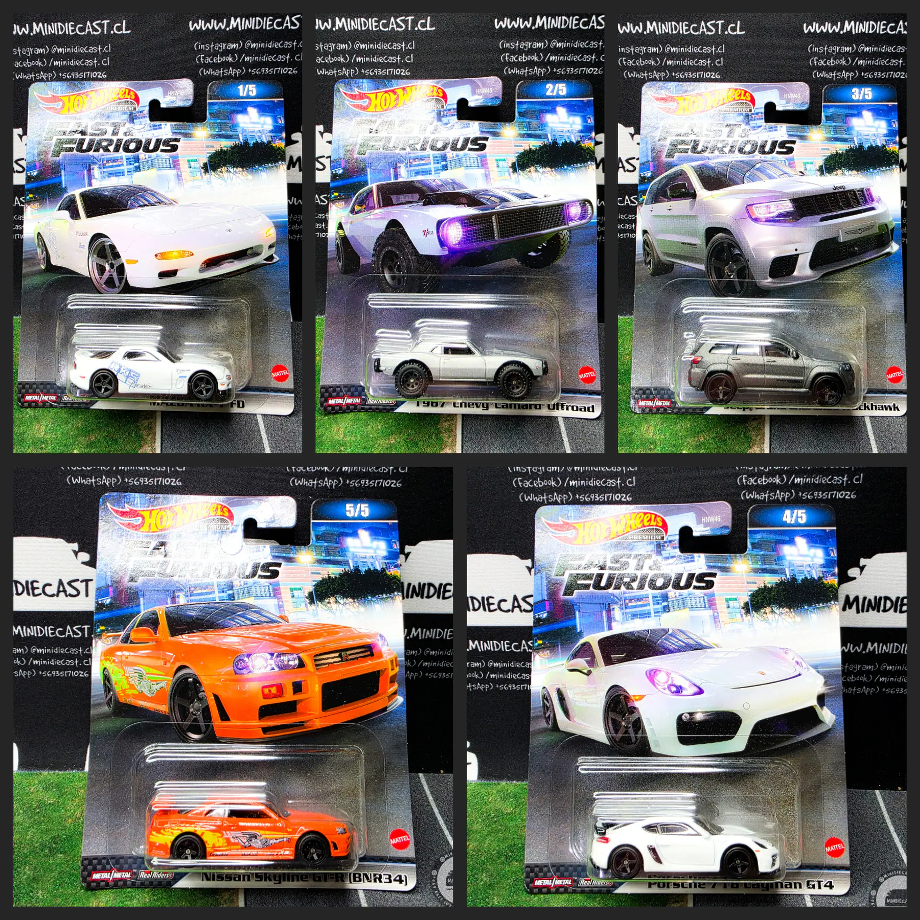 Hot Wheels 1:64 Fast & Furious Premium 2023 A Assortment.