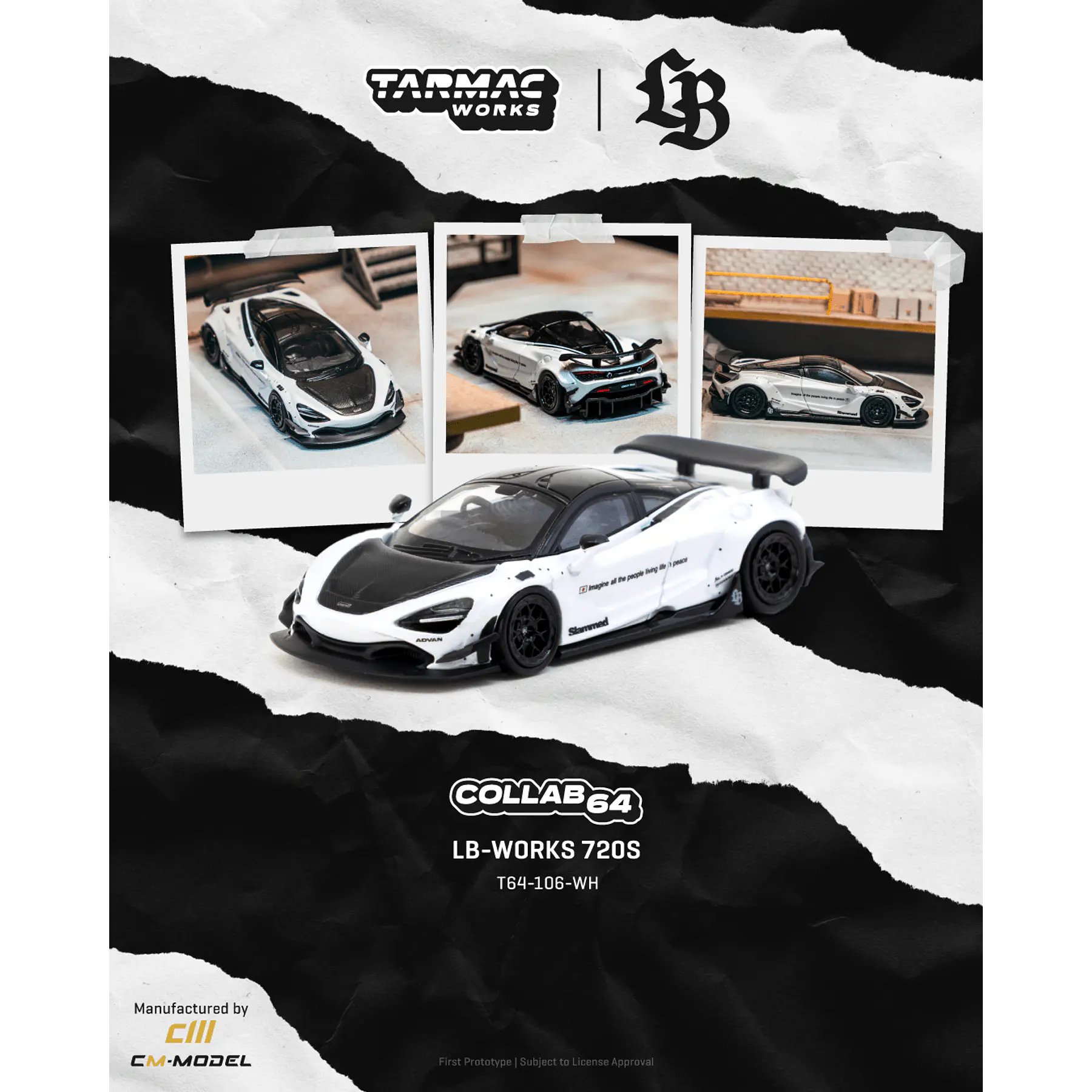 Tarmac Works & CM-Model 1:64 McLaren LB-WORKS 720S White