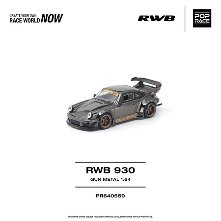 (PREVENTA) Pop Race 1:64 Porsche RWB 930 Gun Metal