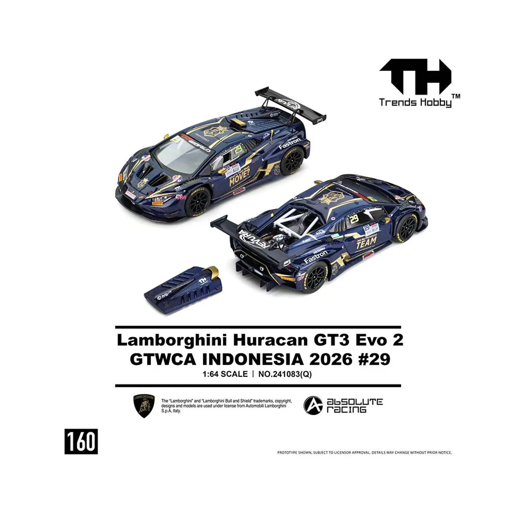 (PREVENTA) Trends Hobby 1:64 Lamborghini Huracan GT3 EVO2 #29 GTWCA Indonesia 2026 – Limited Edition