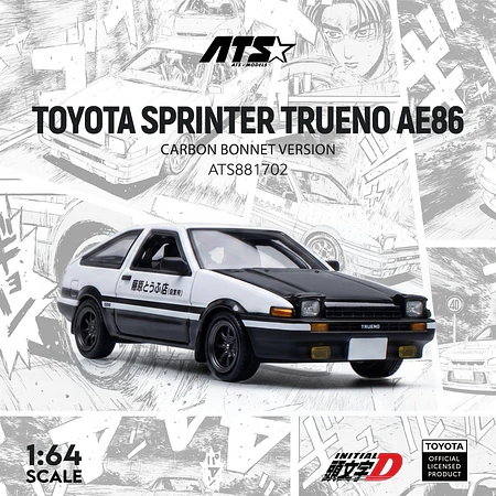 (PREVENTA) ATS 1:64 Toyota Sprinter Trueno AE86 Initial D - Carbon Bonnet