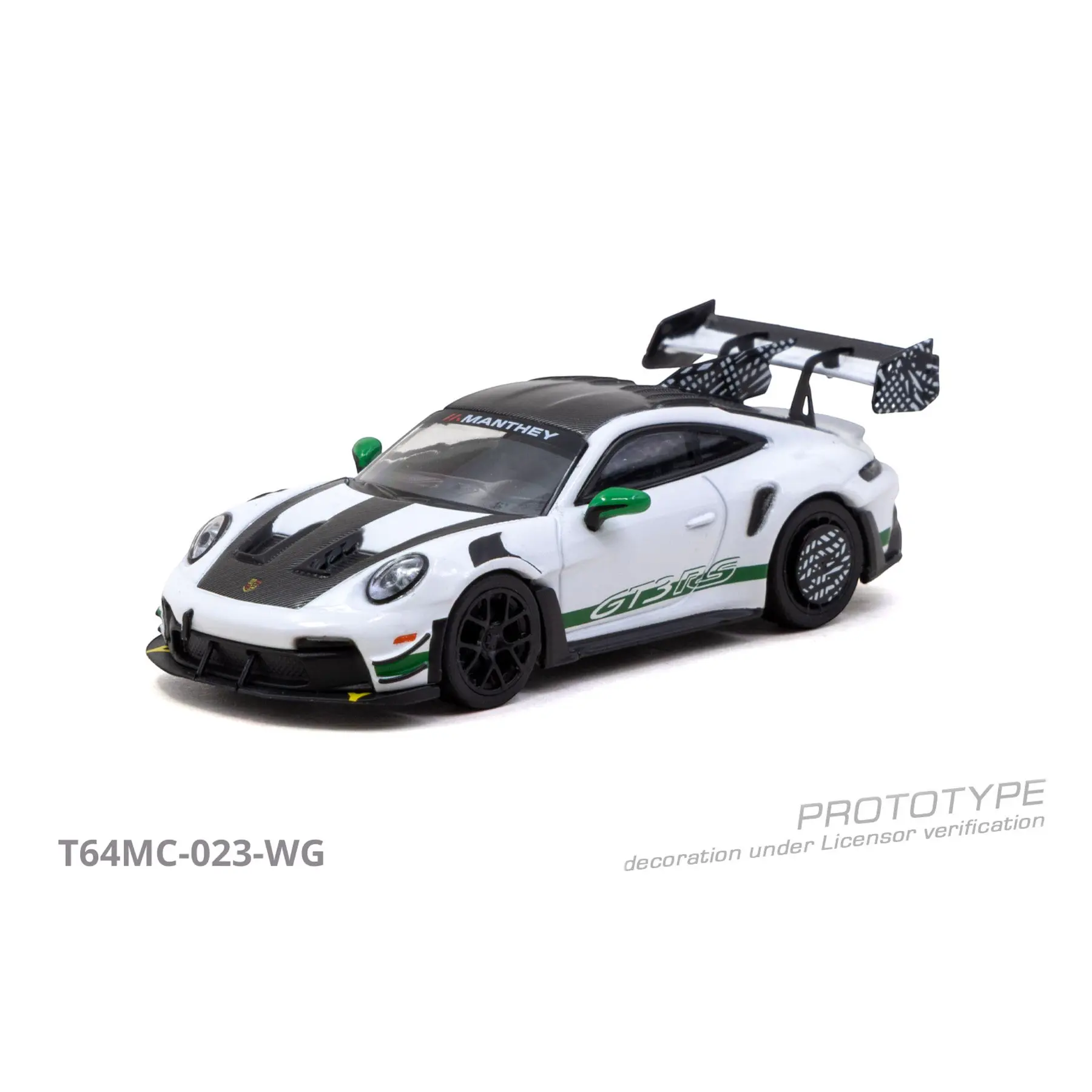 (PREVENTA) MINICHAMPS64 1:64 Porsche GT3RS (992.1) MR White Green Tarmac Special Edition