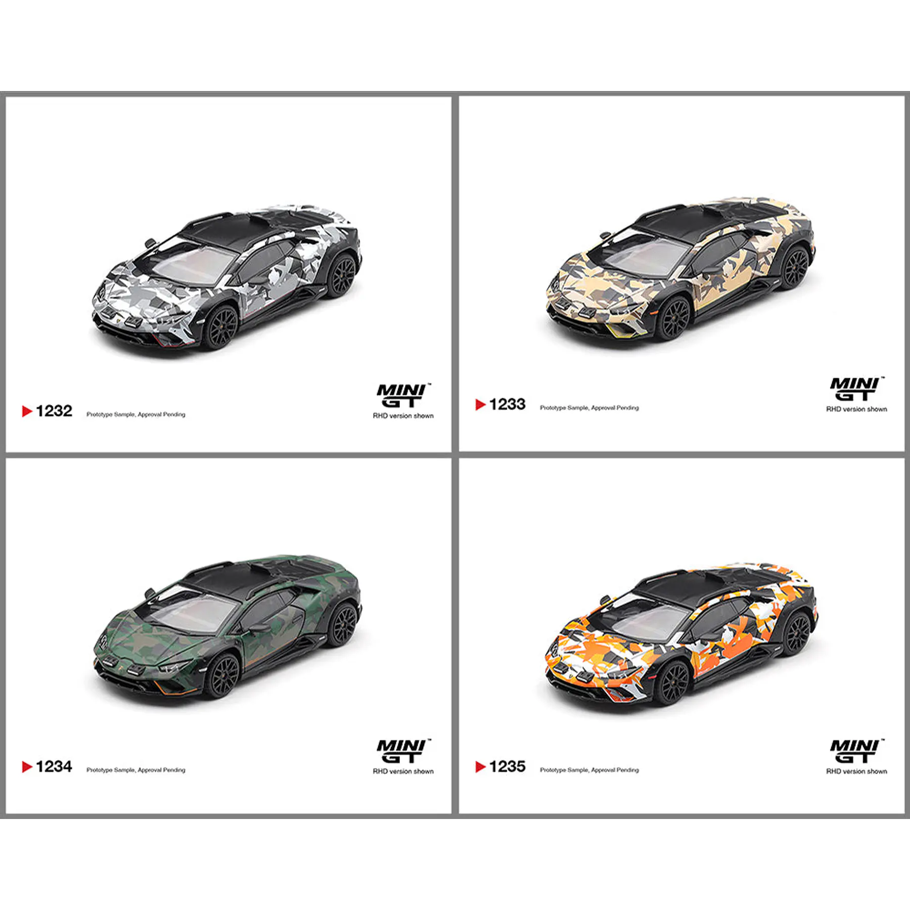 (PREVENTA) Mini GT 1:64 Lamborghini Huracán Sterrato All Terrain Set of 4 – Special Edition