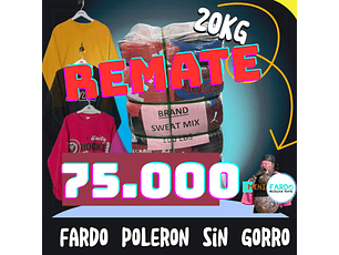 REMATE Fardo 20KG Poleron sin gorro Premium