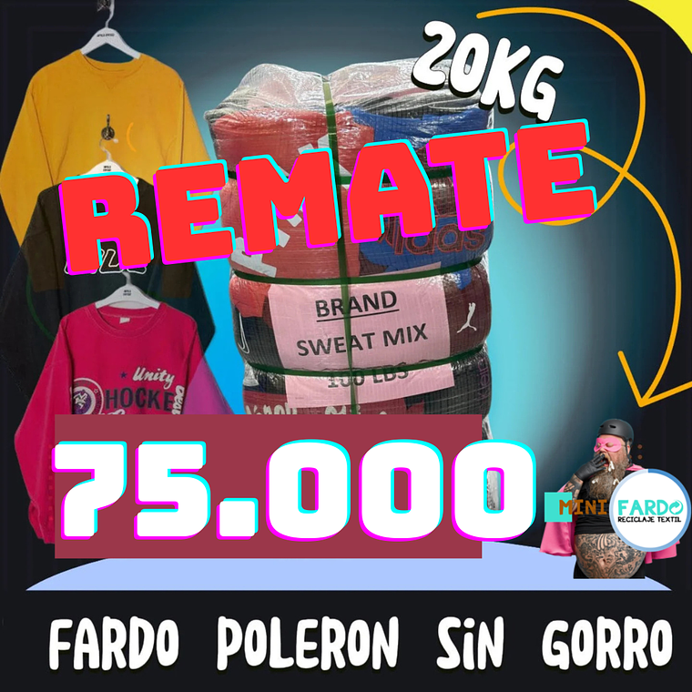 REMATE Fardo 20KG Poleron sin gorro Premium 2