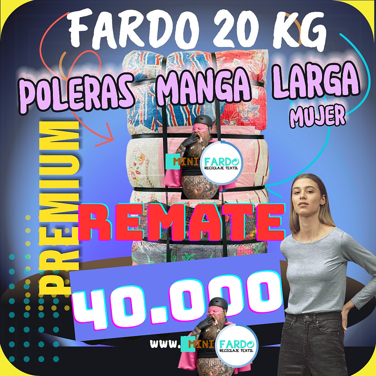 REMATE Fardo Poleras Manga Larga Mujer 20KG 1