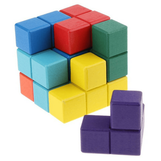 Consejo Paciencia Audaz Cubo De Madera Rubik, Tetris 7 Piezas, Juego De Ingenio