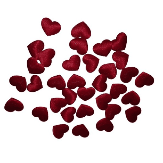 Pétalos En Forma De Corazón Rojo De Tela 3cms, 50 Unid