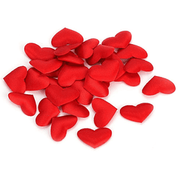 Pétalos En Forma De Corazón Rojo De Tela 5cms, 25 Unid