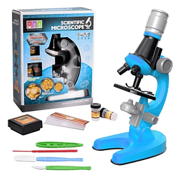 Kit Microscopio Compuesto Con Luz 1200x CELESTE