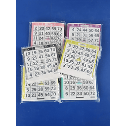 100 Cartones De Bingo, Colores Surtidos 