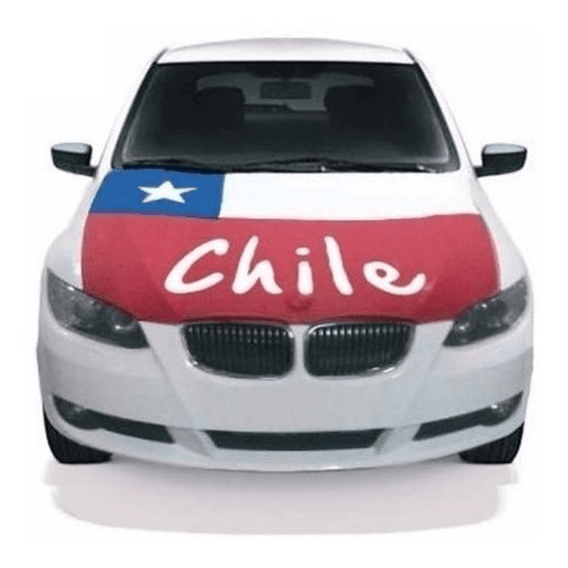 Bandera Chilena Para Capot Auto, Elesticada + 2 Porta Espejo