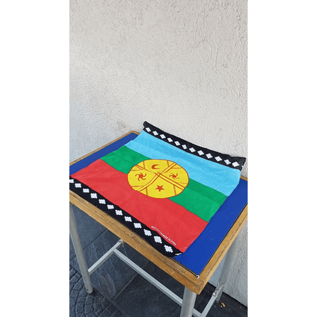 Pañoleta Bandana} 50 X 50 Cm Diseño Bandera Mapuche