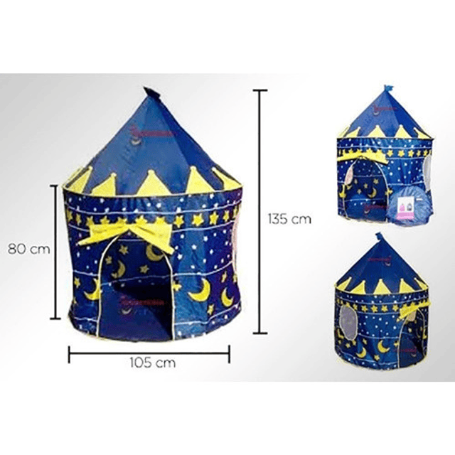 Carpa Castillo Medieval De Cuentos Infantil Para Niños Azul 