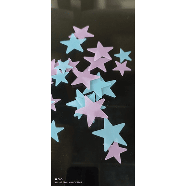 100 Estrellas Fluorescentes Para Decoración Techo 4x4cms