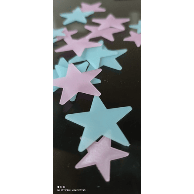 100 Estrellas Fluorescentes Para Decoración Techo 4x4cms