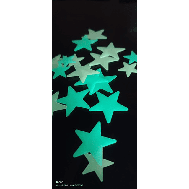 100 Estrellas Fluorescentes Para Decoración Techo 4x4cms