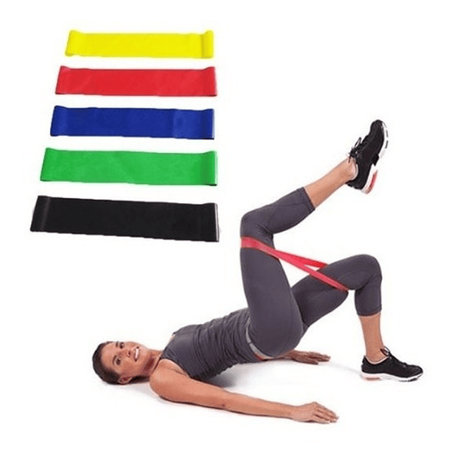 Pack 5 Bandas Elásticas De Resistencia Gimnasia Fitness Yoga