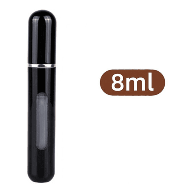 Perfumero 8ml Metálico Recargable Spray, Reutilizable Negro