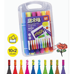 Marcadores, plumones Cambian de Color (10 Colores x2 )
