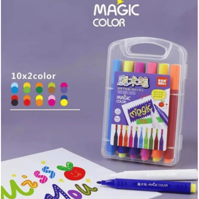 Marcadores, plumones Cambian de Color (10 Colores x2 )