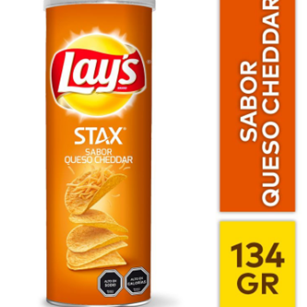 PAPAS LAYS STAX QUESO CHEDDAR 134G