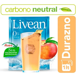 JUGO EN POLVO DURAZNO LIVEAN 0% AZUCAR 7G