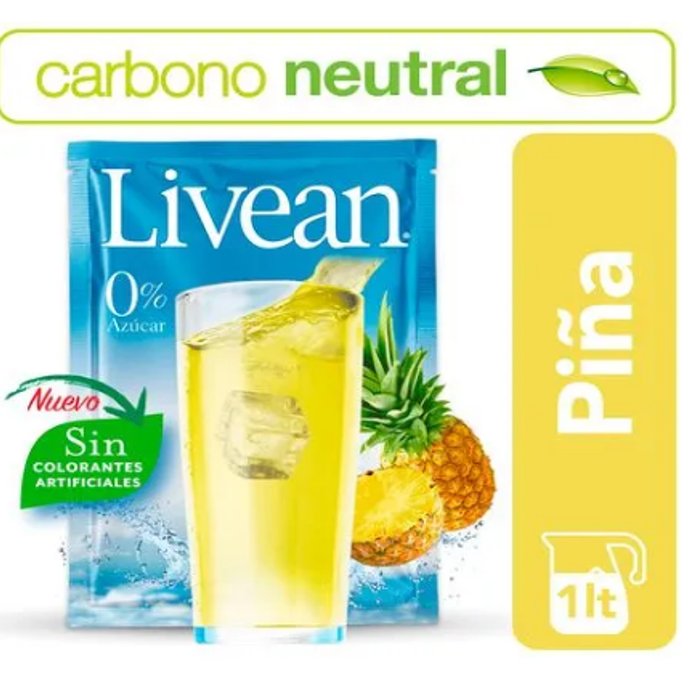 JUGO EN POLVO LIVEAN PINA 0% AZUCAR 7G