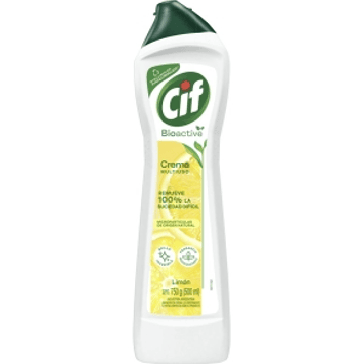 Limpiador crema CIF Bioactive Limón 750ml. 1