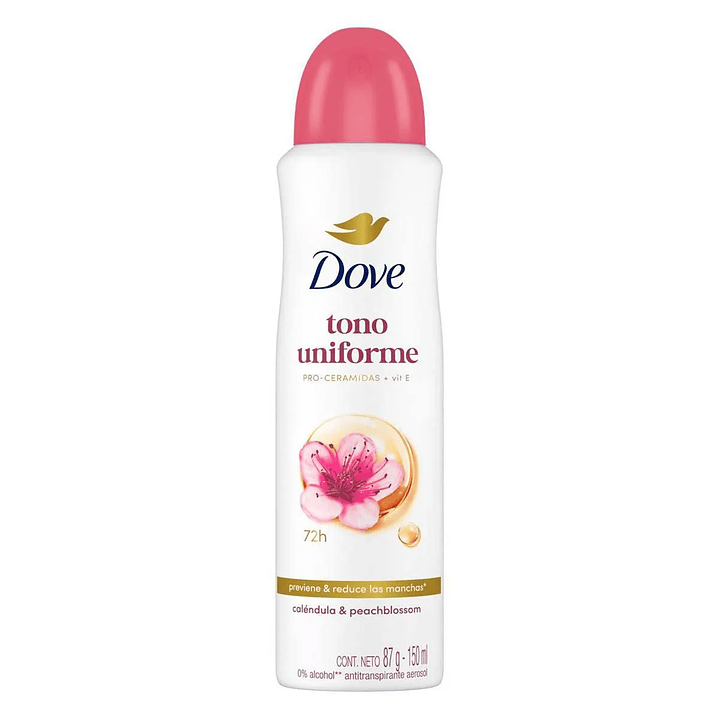 Desodorante spray Dove Tono Uniforme ceramidas y Vit E 150ml. 1