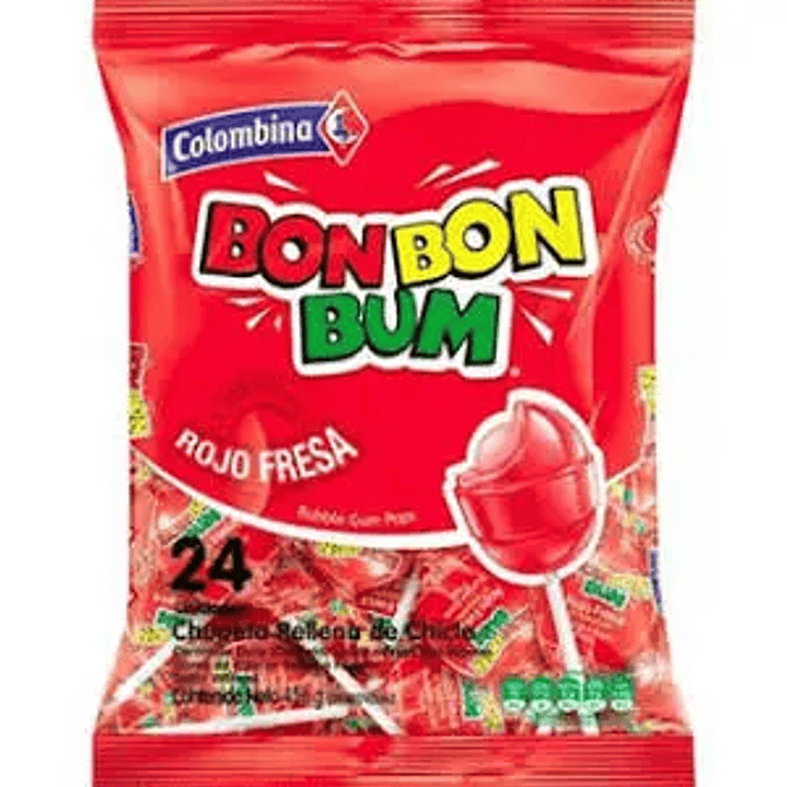 Coyac Colombina Bon Bon Bum﻿ sabor fresa bolsa de 24 u. 1