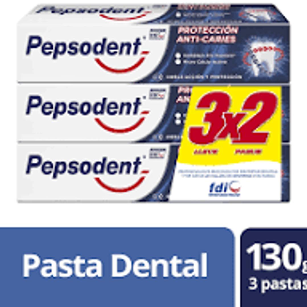 Crema dental Pepsodent Anticaries 3x2 de 130gr. 1