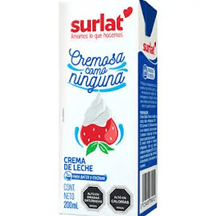 Crema de leche en caja Surlat 200ml.