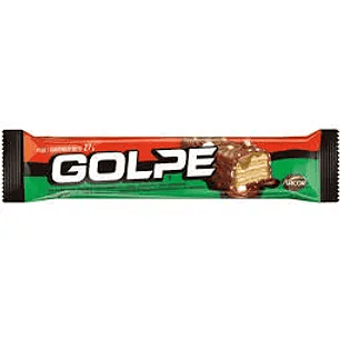 Oblea rellena bañada en chocolate Golpe en formato individual de 27gr.