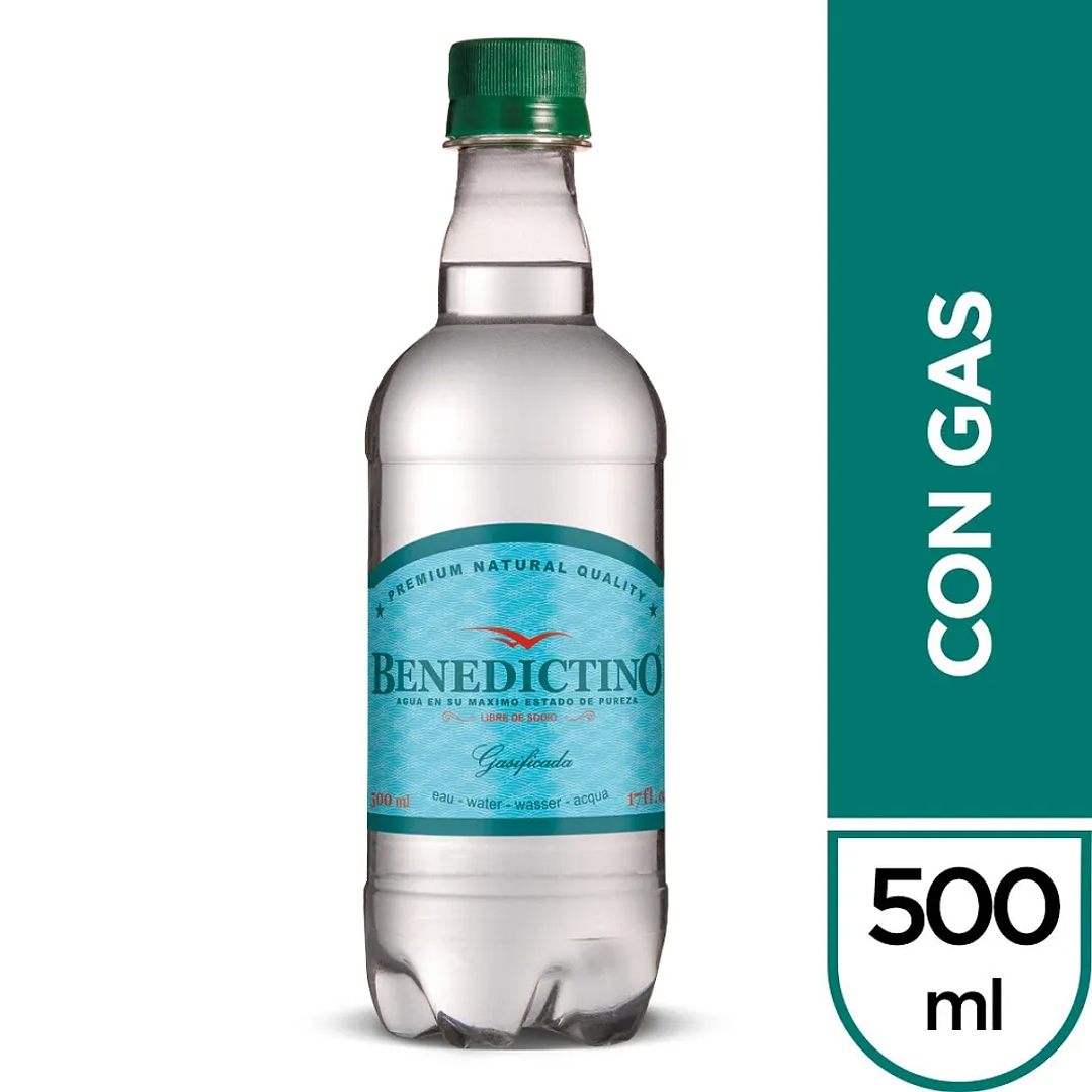 Agua con gas Benedictino botella de 500 ml. 1