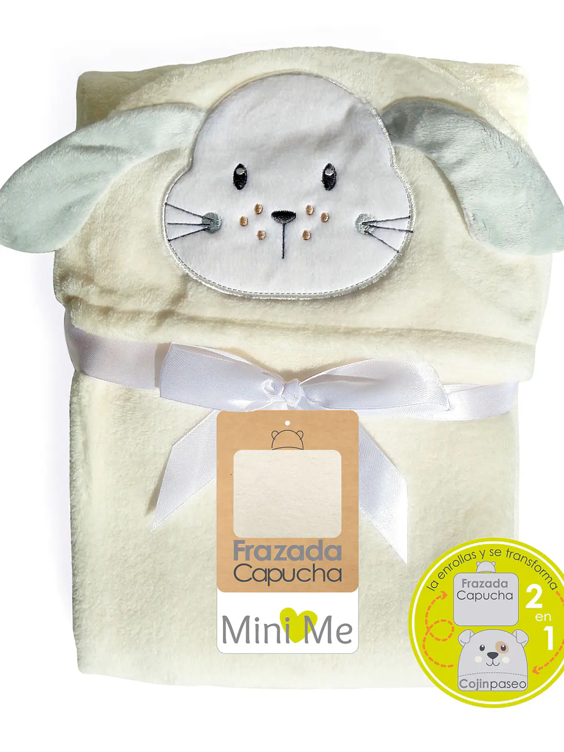 Manta con capucha para bebé 2 en 1 | Conejo 1