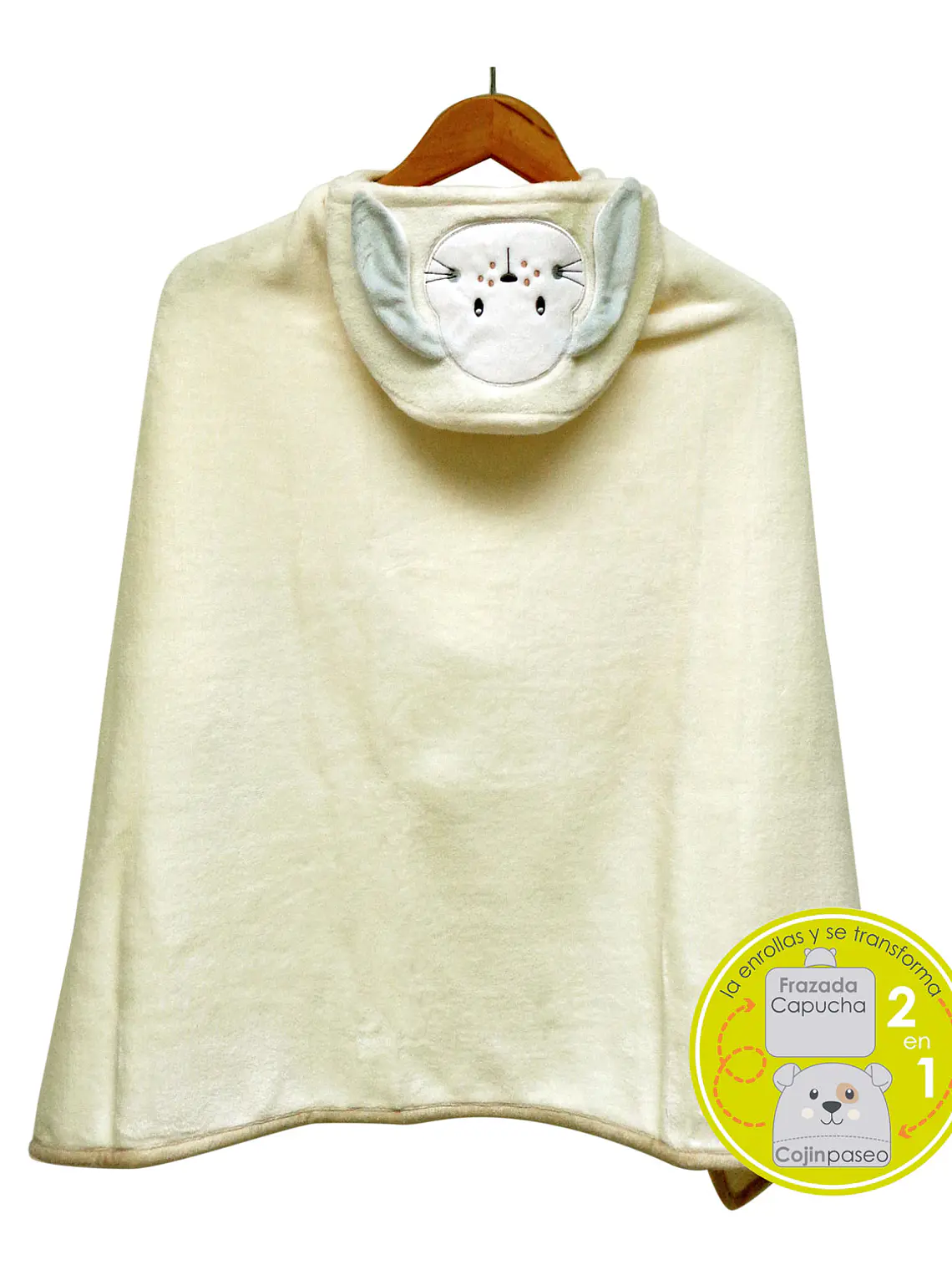 Manta con capucha para bebé 2 en 1 | Conejo 2