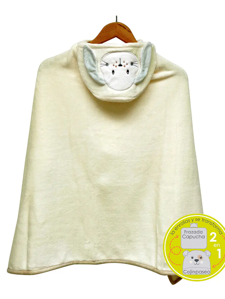 Manta con capucha para bebé 2 en 1 | Conejo 2