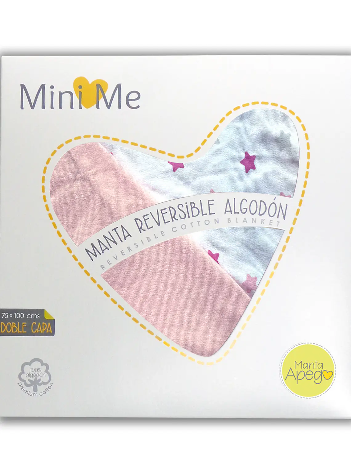 Manta reversible para bebé | Estrellas rosadas 1