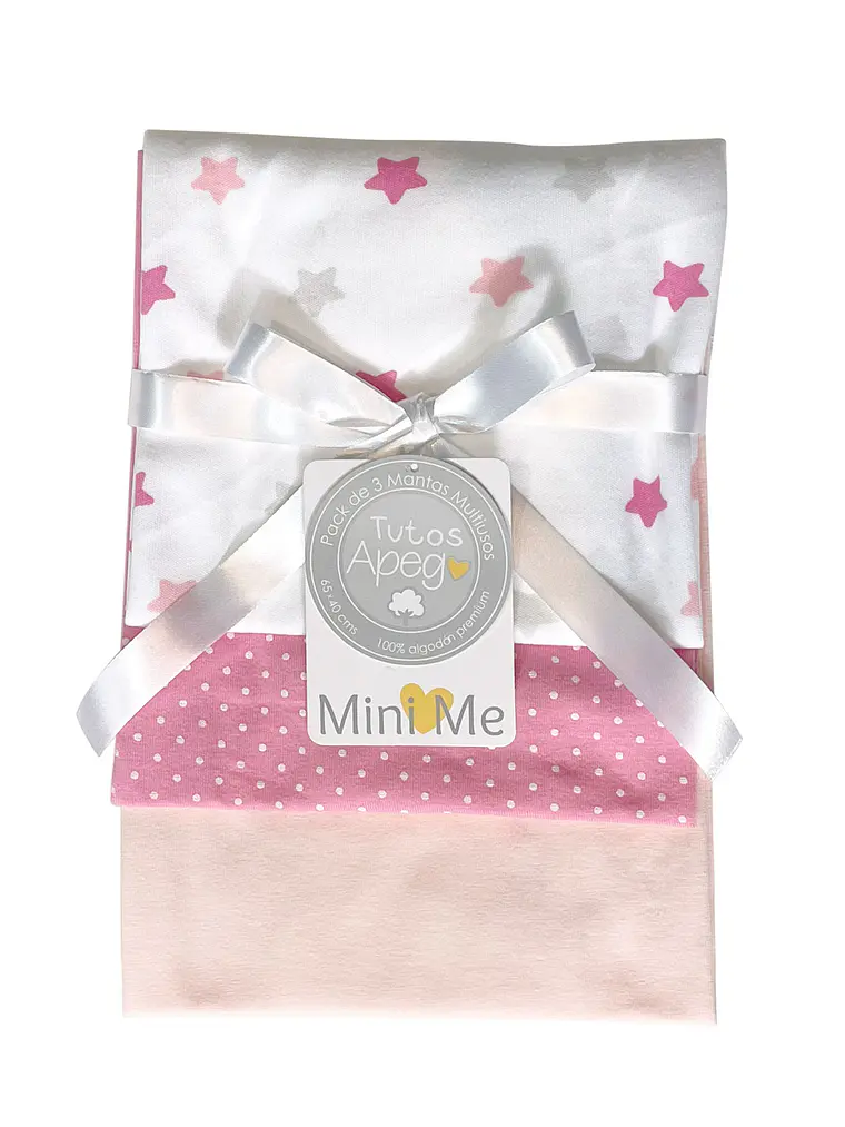 Tutos de algodón para bebé | Estrellas rosadas 1