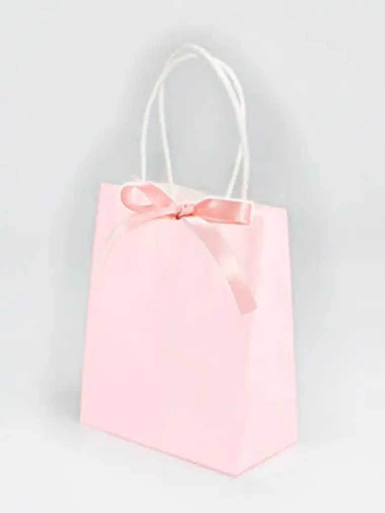 Bolsa de regalo rosada con cinta textil | Lista para entregar 1