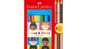 LAPIZ COLOR 12 FABER CARAS Y COLORES