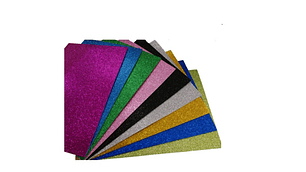 GOMA EVA CON GLITTER 10 COLORES SURTIDO 20X30CM