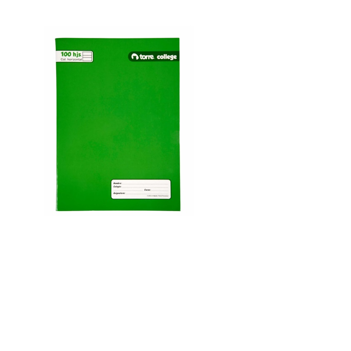 Cuaderno College Liso Calig Horz 100h 1