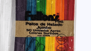 Palos De Helado Colores Surtidos Jumbo 50 Unidades Fultons