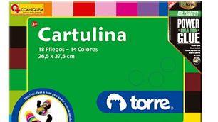 Block de cartulina de colores 18 pliegos Torre