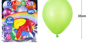 Globos de látex colores surtidos mate 35cm 50pcs