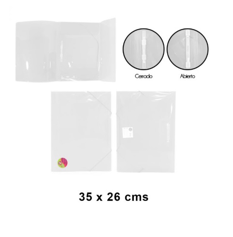 CARPETA ARCHIVO ELASTICO CLIP TRANSPARENTE