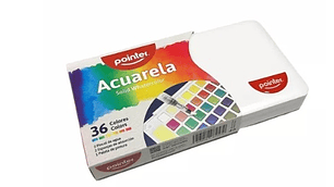 Acuarela Pointer X36 Colores Pincel Esponja Bandeja