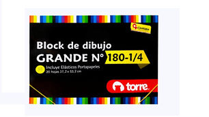 Block Dibujo Grande 180 1/4 20 Hojas Torre